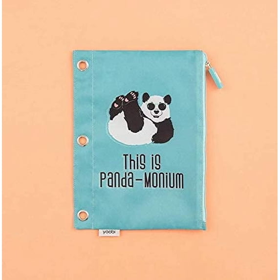 Yoobi Binder Zip Pencil Case Panda-Monium Blue - Yoobi