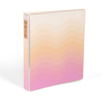 Yoobi Evolve 1" 3-Ring Binder Tangerine Dream Scallop Design