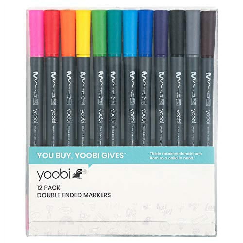 .com: Yoobi Double Ended Stamp Markers 10 Pack, Regular Tip Marker  and Mini Stamp Tip, Washable, Non-toxic and For Ages 3+