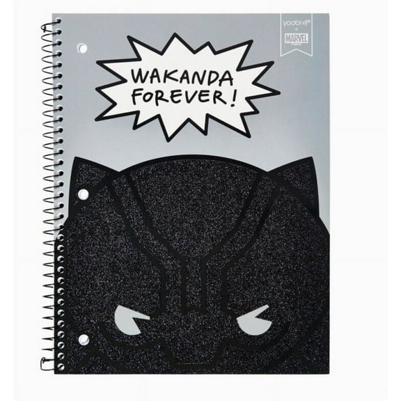 Yoobi Wakanda Forever Black Panther Spiral Notebook 100 Page College Ruled