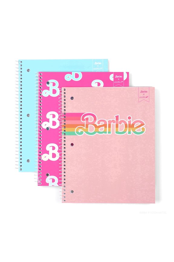X Barbie 1-Subject College Ruled Notebooks 3-Pack 100 Sheets