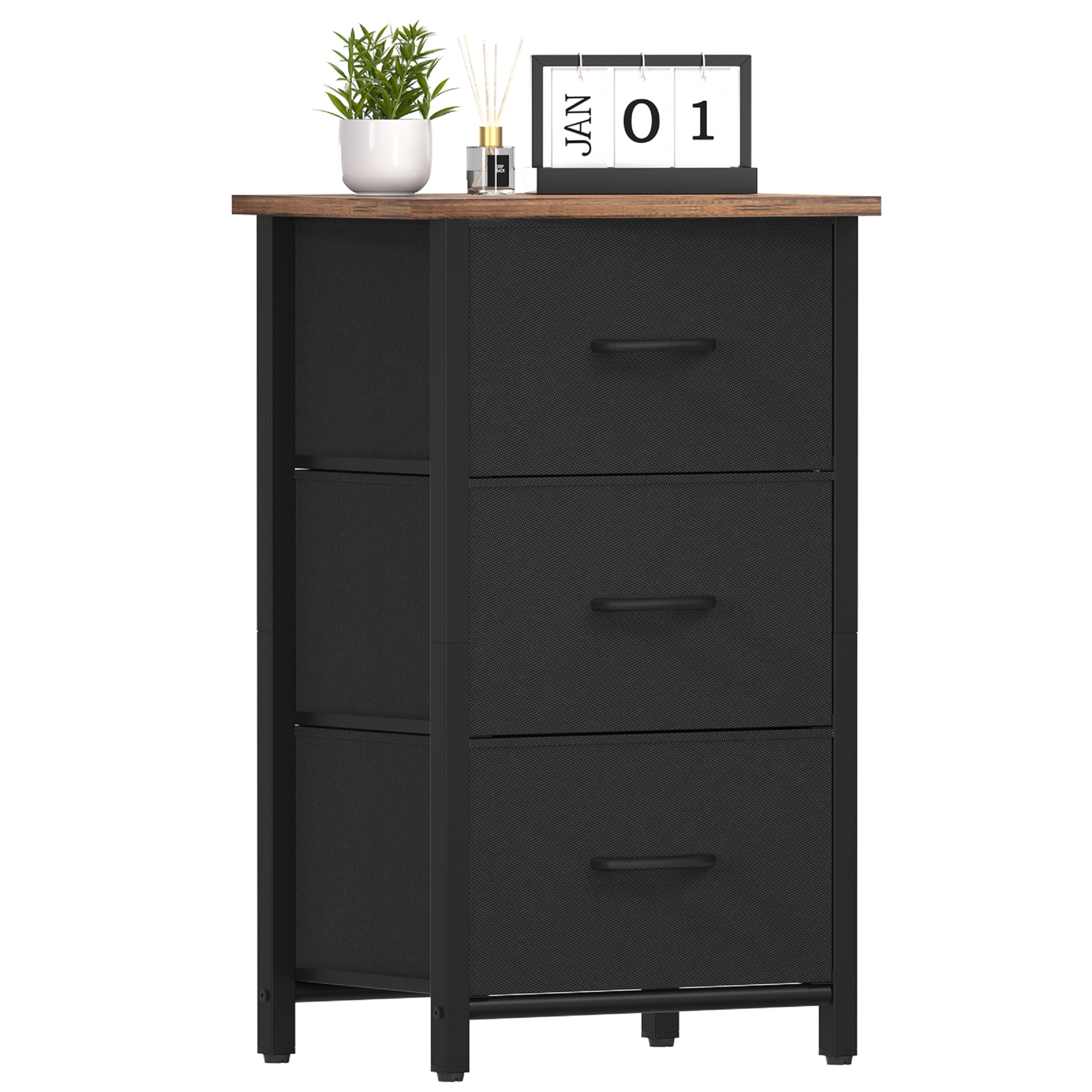 Yoobure Nightstand with 3 Drawer Dresser, Storage Drawers Tower for