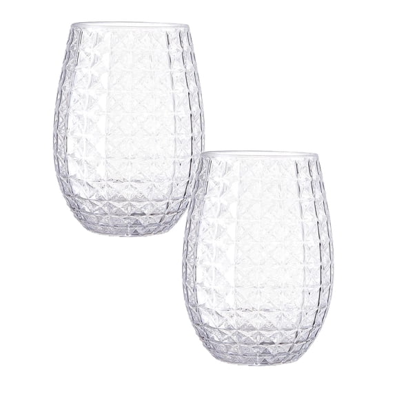 Yooci 12OZ PET Transparent Pineapple-Shaped Drinking Cup – Fun & Durable Party Drinkware（2PC)