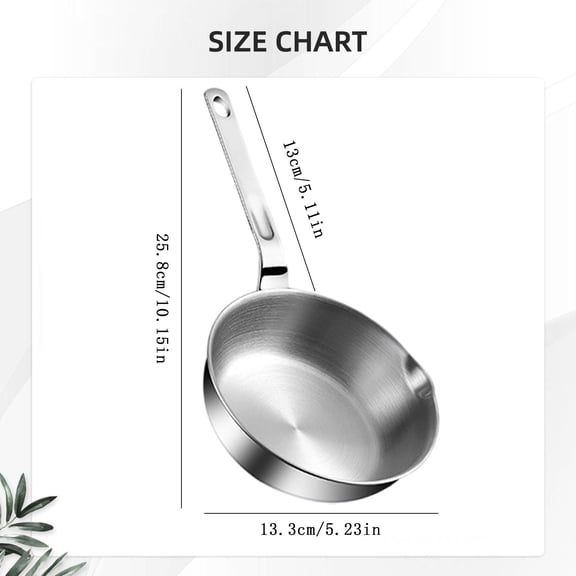 Yooci 316 Stainless Steel Frying Pan A (25.8 x 13.3 cm) – Efficient, Durable & Space-Saving
