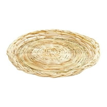 Yooci 4 Pcs Bamboo Paper Plate Holders, 3 Inches Reusable Wicker Charger Plates for Dinner Plates Natural Hand Woven Wicker Paper Plate Baskets for Home Party Daily Dinning Picnic