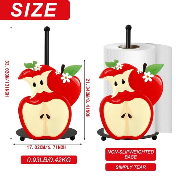 Yooci Apple-Themed Paper Towel Holder Reliable & Decorative