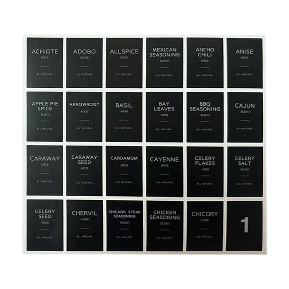 Yooci Black Spice Jar Labels with Alignment Tool – Elegant & Functional Kitchen Organizers