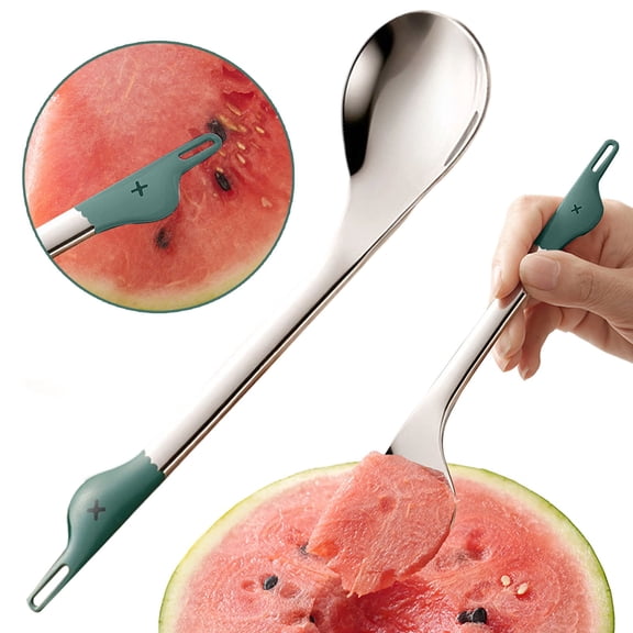 Yooci Cartoon Watermelon Spoon Dual Purpose Fruit Scoop Green
