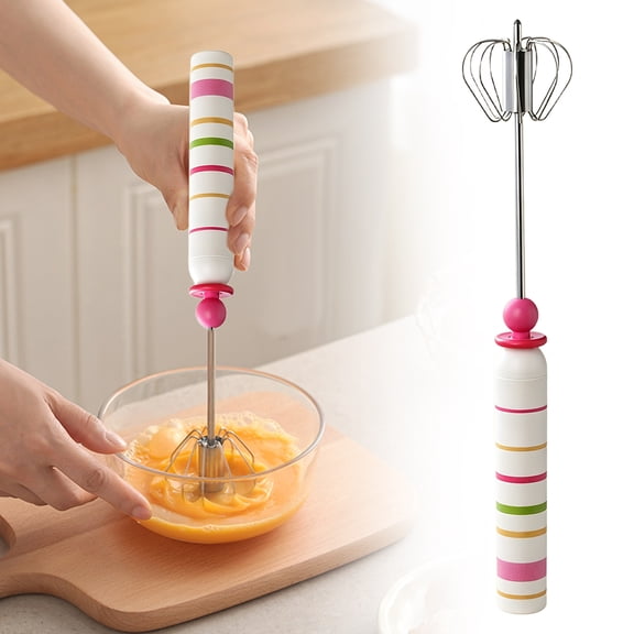 Yooci Color Block Semi Automatic Manual Hand Egg Whisk Beater 31x5cm Style B