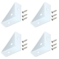 Yooci Corner Brace Brackets, 4Pc 38mm x 38mm Corner Braces for Wood, Metal Corner Brackets, Triangle Shelf Bracket, Angle Bracket, Corner Desk Connector for Bed, Table, Cabinet(White)