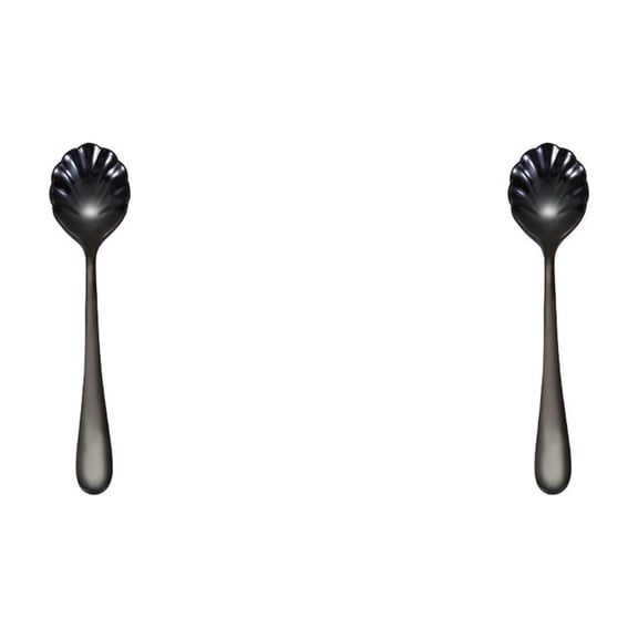 Yooci Dinnerware Sets - Black Metal Teaspoon, 13.2x3cm Elegant Stirring Spoon, Premium Stainless Steel, Balanced & Exquisite Design, Ideal for Tea/Coffee/Jam, Dishwasher Safe2pc