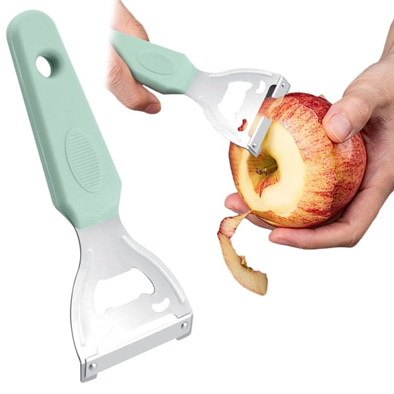 Yooci Green Stainless Steel Peeling Knife in Kitchen with Hand Using It, Multifunctional User-Friendly Kitchen Tool for Peeling Bottle Opening and Potato Eye Removal
