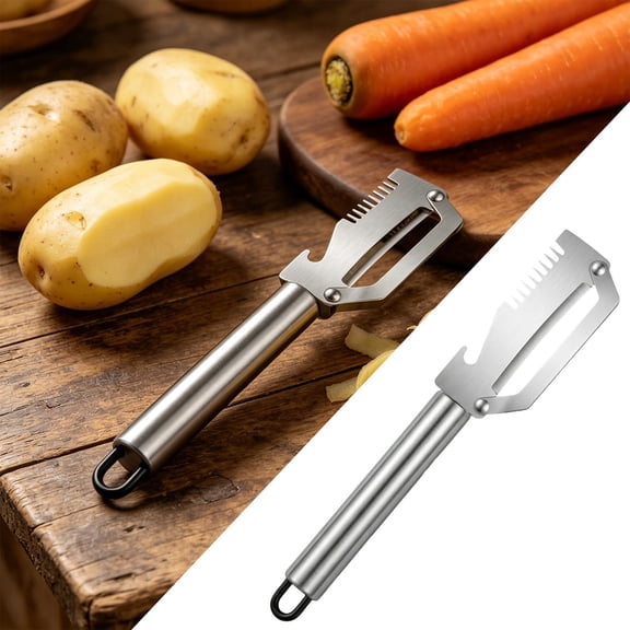 Yooci Hanging Peeling Knife on Kitchen Hook, Efficient Practical Kitchen Tool with Sharp Stainless Steel Blade and 2-in-1 Bottle Opener Design