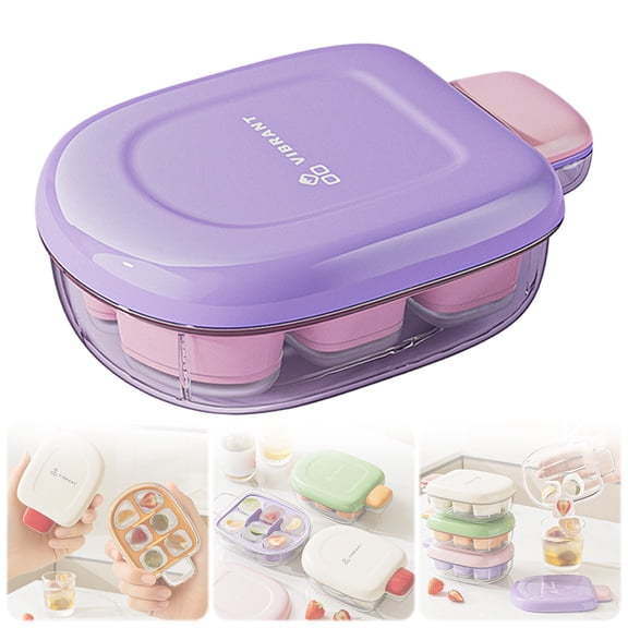 Yooci Ice Cube Tray with Lid D in Dorm Freezer, Strong Hygienic Space-Optimized Ice Maker with Quick-Release Press