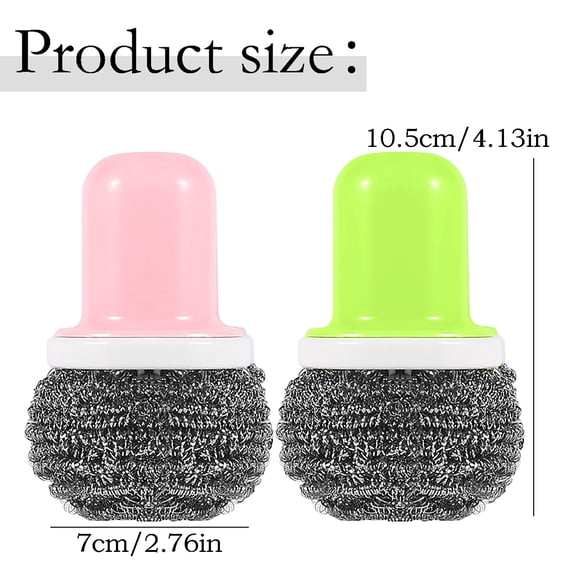 Yooci Kitchen Cleaning Steel Wool Brush A – Durable Replaceable-Head Scrubber