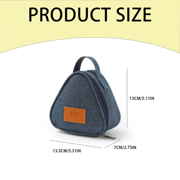 Yooci Mini Triangle Bento Bag (black) – Compact Insulated Pouch for Onigiri & Snacks