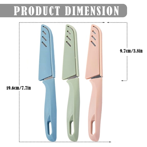 Yooci Nordic blue Fruit Knife Set – Ergonomic 4-Piece Paring Knife Set with Protective Sheaths