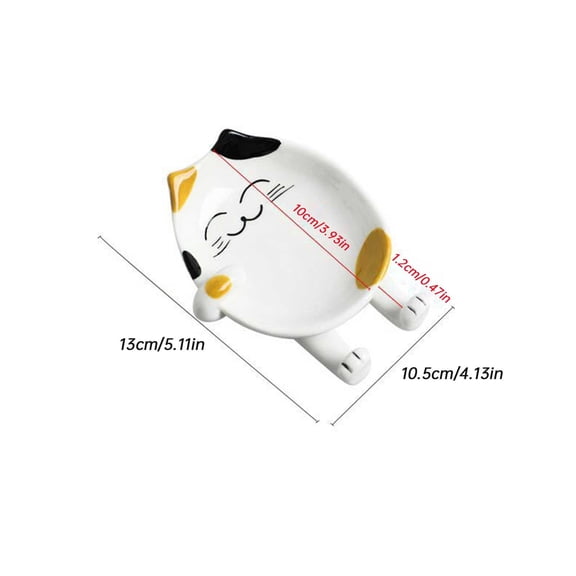 Yooci Red-Eared White Cat Ceramic Pot Lid & Spoon Rest – Cute Multifunctional Kitchen Organizer 2026 New