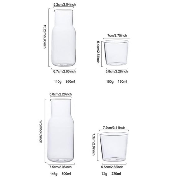Yooci Small Borosilicate Glass Juice Carafe Heat-Resistant, Dust-Proof & Multi-Use Beverage Server 2026 New