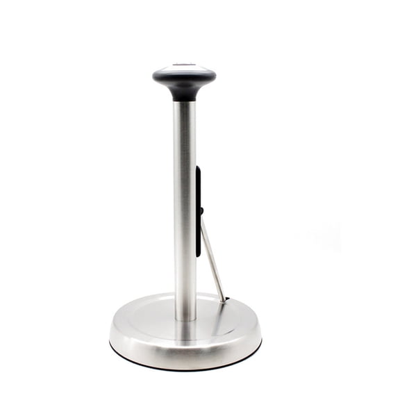 Yooci Stainless Steel Spring-Loaded Kitchen Paper Towel Holder/Toilet Roll Stand (White)