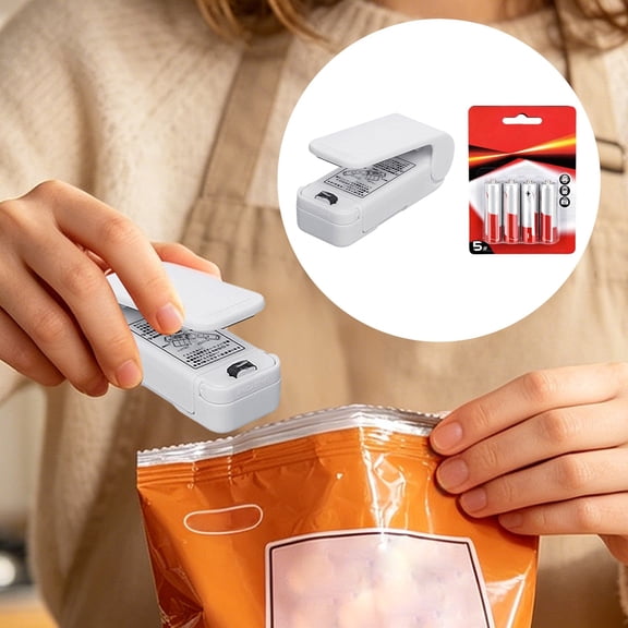 Yooci White Portable Mini Bag Sealing Machine for Kitchen Snack Storage and Freshness
