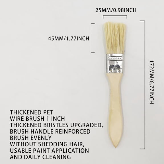 Yooci Wood-Handled Paint and Grill Brush – Waterproof and Heat-Resistant Multi-Purpose Brush