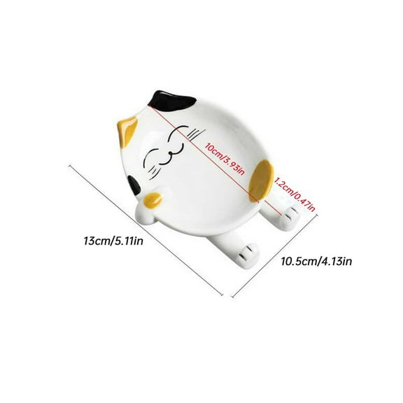 Yooci Yellow-Eared White Cat Ceramic Pot Lid & Spoon Rest – Adorable & Practical Kitchen Helper