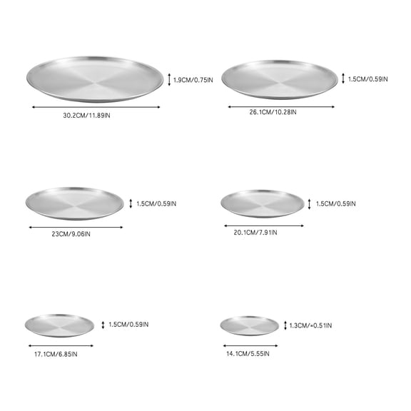 Yooci sliveren Korean-Style Stainless Steel Plate A – Versatile Serving Tray for Pizza, Roasting, and Buffet Displays