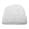 thumbnail image 1 of Yoodem Beanie Unisex Knitted Hat Autumn and Winter Couple Simple Pullover Hat White One Size, 1 of 8
