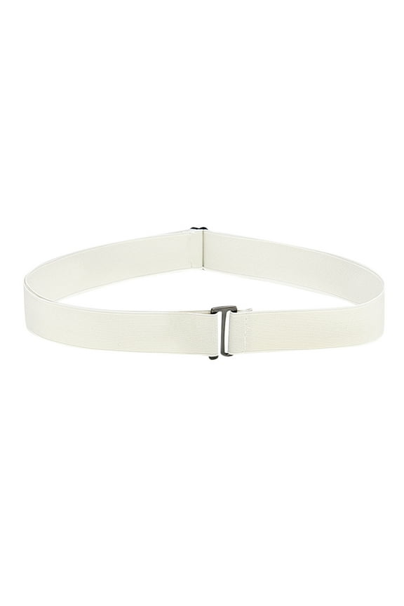 Belt Women Belt Elastic Stretch Waist Belt with Flat Buckle White One Size