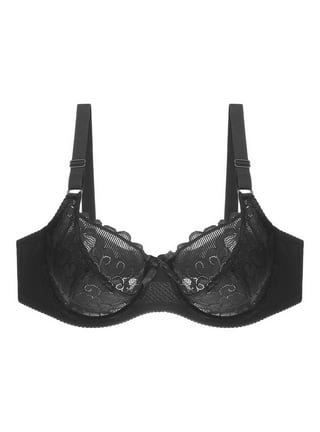 iiniim Womens Sexy Lingerie Lace Floral Sheer Hollow Out Open Nipples  Wireless Unlined Bra Tops 