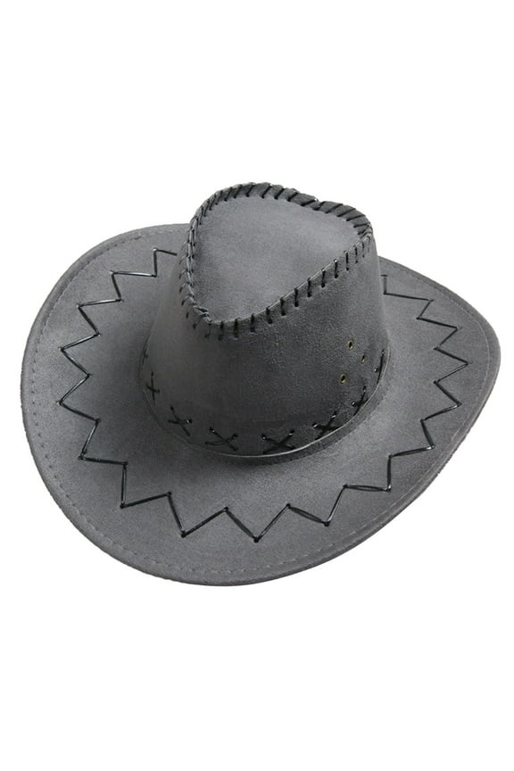 Cowboy Hat Women Men Summer Western Cowboy Hat Shapeable Wide Brim Sun Hat Gray One Size