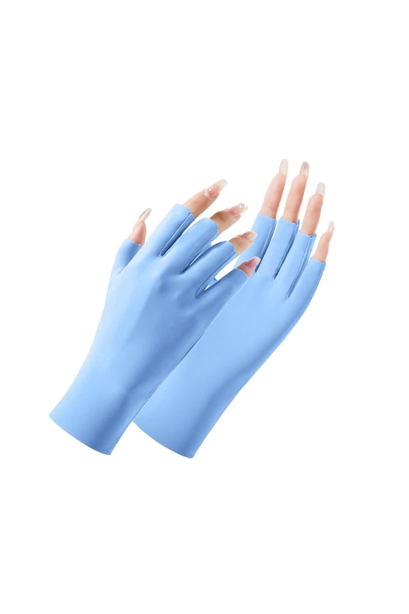 Gloves Women Gloves Driving Sun Gloves Fingerless Summer Outdoor Gloves/mittens Sky Blue One Size