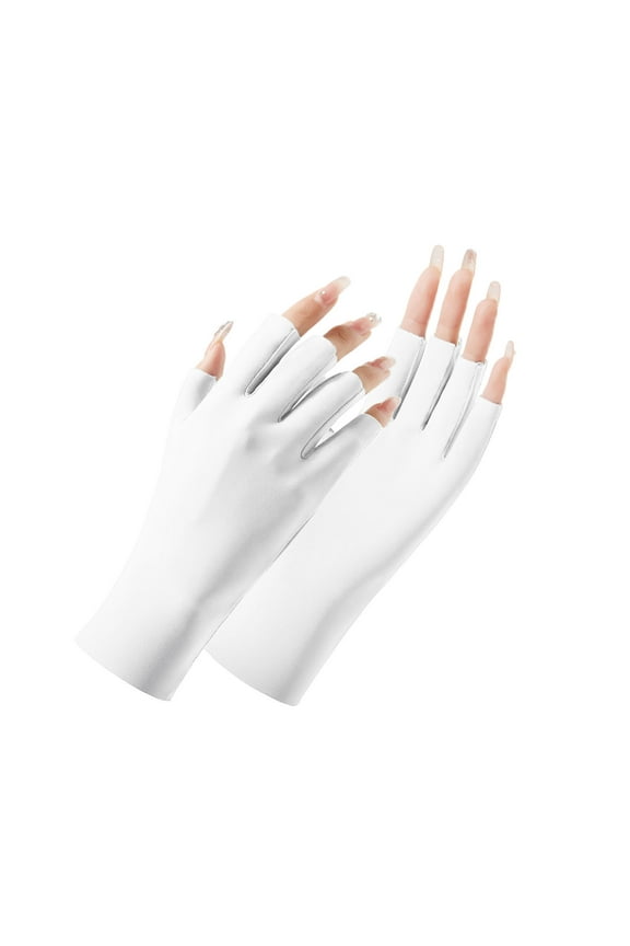 Gloves Women Gloves Driving Sun Gloves Fingerless Summer Outdoor Gloves/mittens White One Size