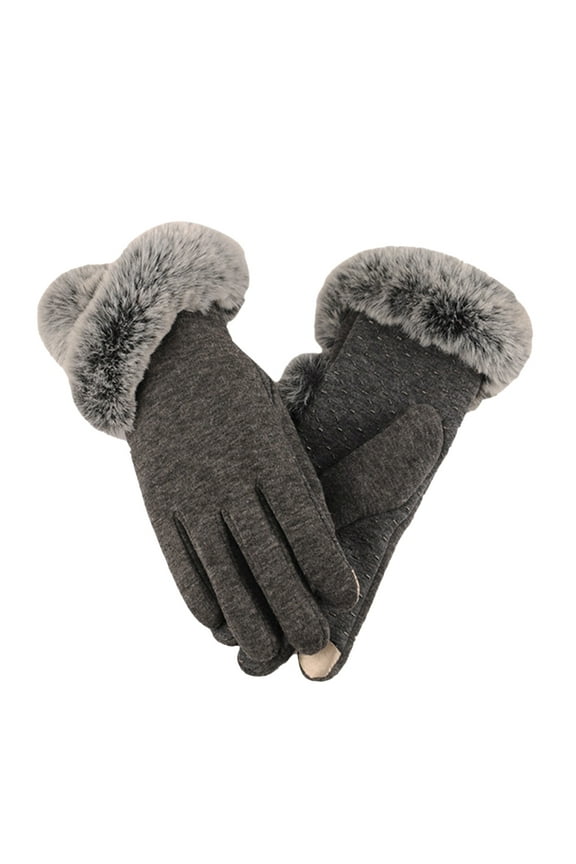 Gloves Women Knit for Cold for Driving Touchscreen Weather Winter Cable Warm Thermal Cuff Elastic Gloves Texting Gloves Gray One Size