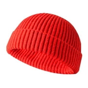 Yoodem Hat Acrylic Winter Womens Knit Knitted Hat Cap Men Warm for Women Baseball Caps Red One Size
