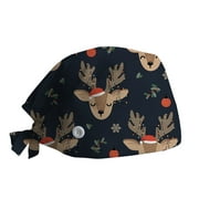 Yoodem Hat Christmas Adjustable Print Hat Leisure Yashmak Stand-ear Protection A One Size