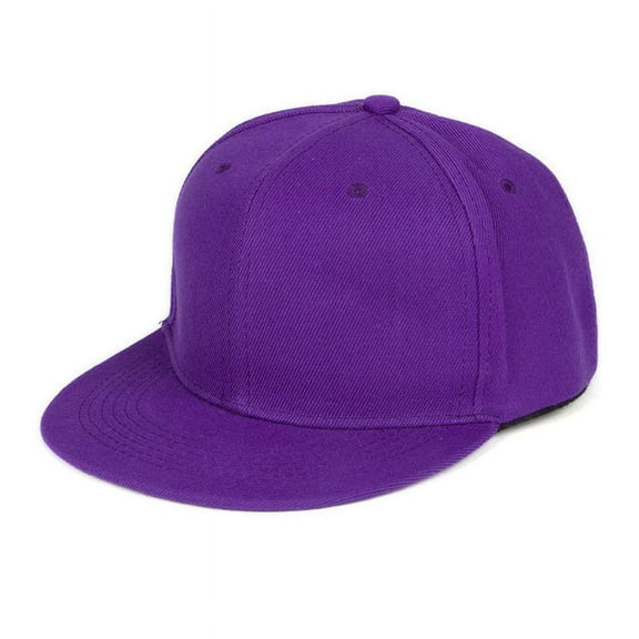 Yoodem Hat Plain Unisex Hip-hop Cap Hats Wh Fashion Snapback Baseball Caps Purple One Size