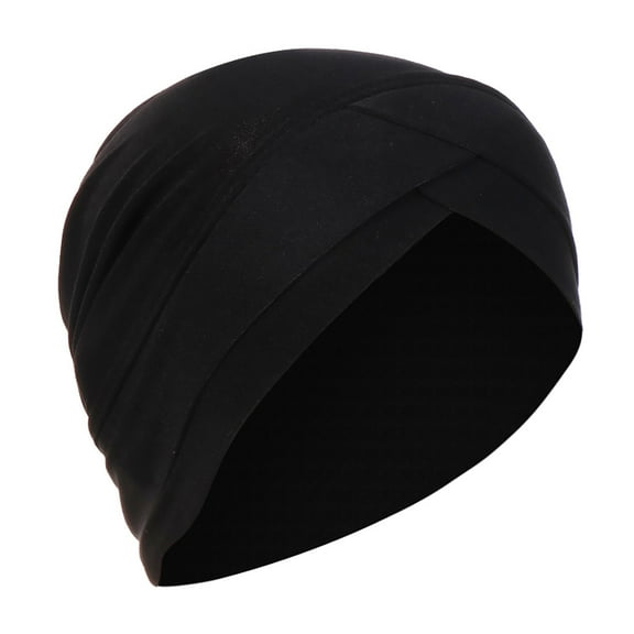 Yoodem Hat Turban Muslim Scarf Women Solid Cap Ruffle Wrap Baseball Caps Black One Size
