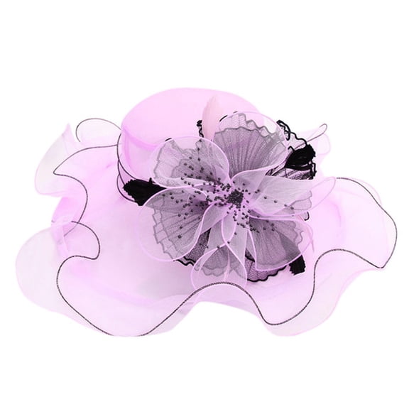 Yoodem Hat Women Kentucky Derby Church Cap Wide Brim Summer Sun Hat for Party Wedding Pink One Size