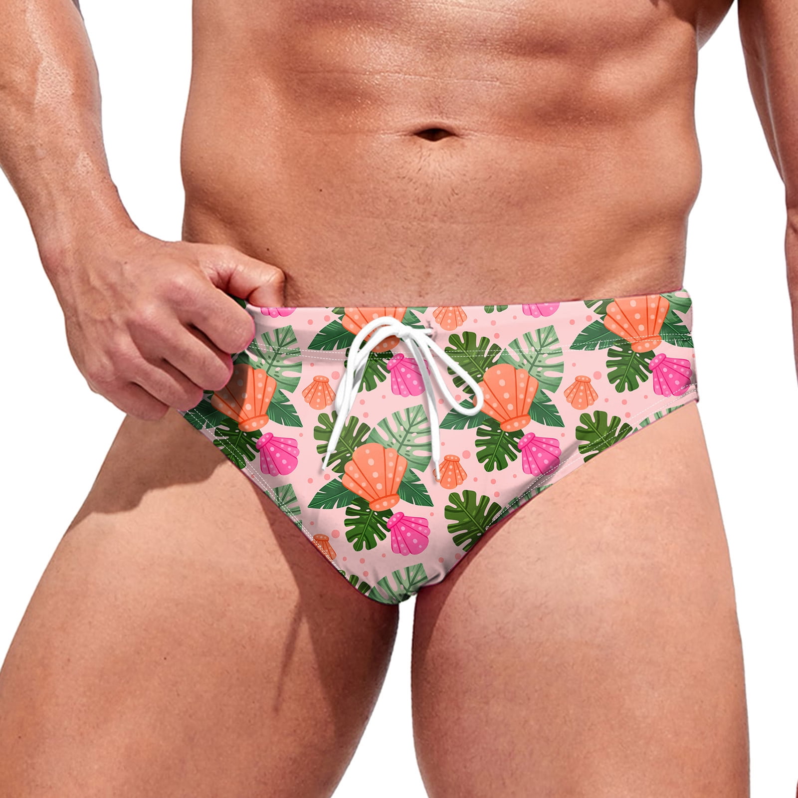Yoodem Men Swim Bottoms Briefs Mens Swim Trunks Mens Summer Breathable Printed Swim Trunks Pants Swimwear Shorts Slim Wear Swimsuit Briefs Mens Shorts Gym Shorts Men White L Walmart
