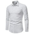 thumbnail image 1 of Yoodem Mens Shirts Men's T-shirts Button Half Shirt Covered Solid Tops Collar Long Turn-down Men's Casual Sleeve Men Shirts for Men White L, 1 of 6
