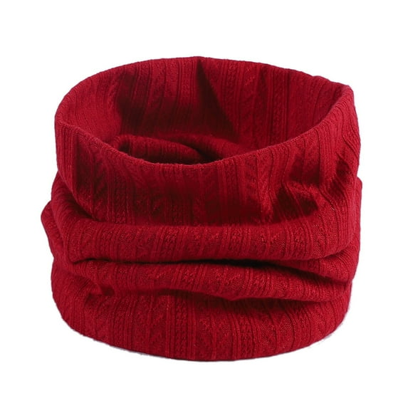 Yoodem Neck Warmer Winter Wool Knitted Neck Scarf Warm Scarf Mens and Womens Neck Scarf Red 1 One Size