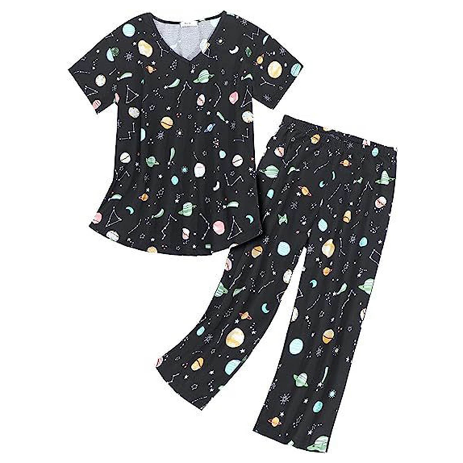 Yoodem Pajamas for Women Pj Sets for Woman Summer Round Neck Suit ...
