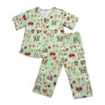 thumbnail image 1 of Yoodem Pajamas for Women Pj Sets for Woman Summer Round Neck Suit Pajamas Short Sleeve Long Pants Pajama Set Ladies Pajamas Sets Lounge Sets for Women Z Green 5XL, 1 of 3