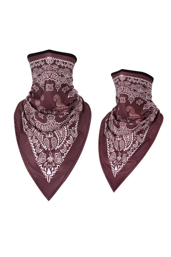 Scarf 2pc Unisex Rave Bandana Neck Gaiter Tube Headwear for Women Men Face Scarf Wine One Size