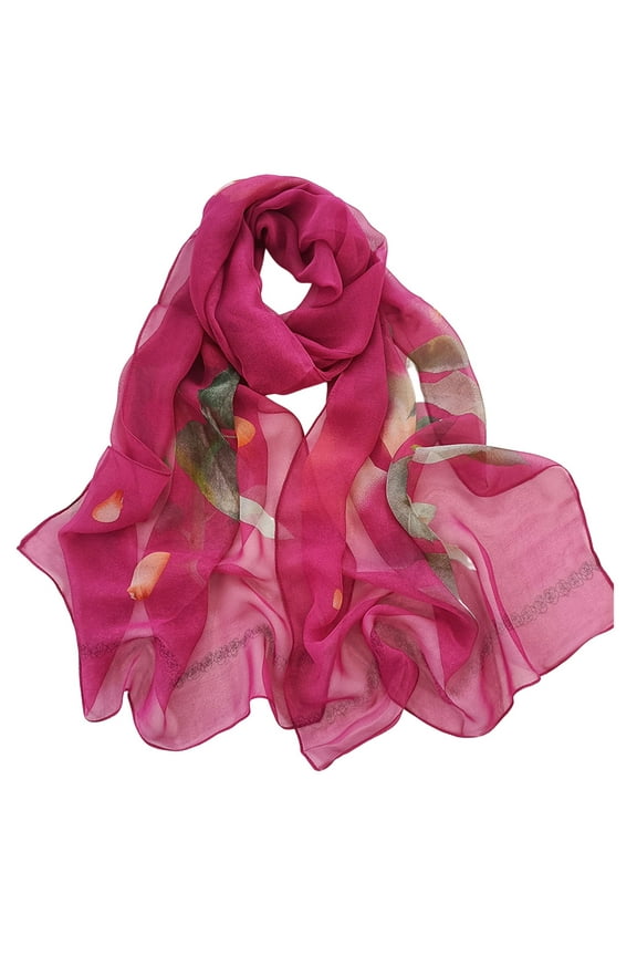 Scarf for Women Shawl Wraps for Women Scarfs for Women Lightweight Print Floral Pattern Scarf Shawl Fashion Scarves Shawls and for Spring Shawl Wraps for Women Hot Pink One Size