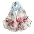 thumbnail image 1 of Yoodem Scarf for Women Shawl Wraps for Women Scarfs for Women Lightweight Print Floral Pattern Scarf Shawl Fashion Scarves Shawls and for Spring Shawl Wraps for Women Sky Blue One Size, 1 of 3
