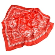 Yoodem Scarf Women Square Head Scarf Wraps Scarves Printed Kerchief Neck Scarf Bandana Red One Size