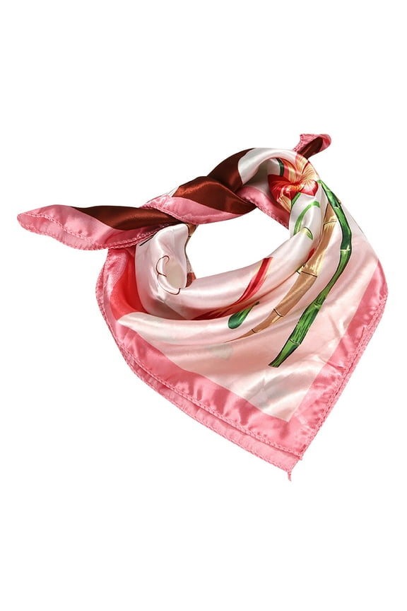 Scarf for Women Head Scarf Protective Headband Wrap Scarf Sets– Women Multi-purpose Coverage Gift Scarf Silk Scarf Pink 50X50